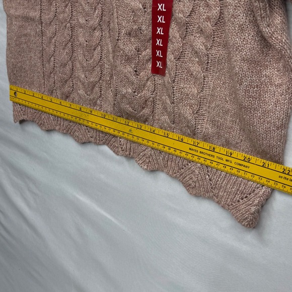Lucky Brand Cable‎ Knit Sparkle Sweater Dusty Rose Pink XL NWT MSRP $99.50 - Picture 16 of 17